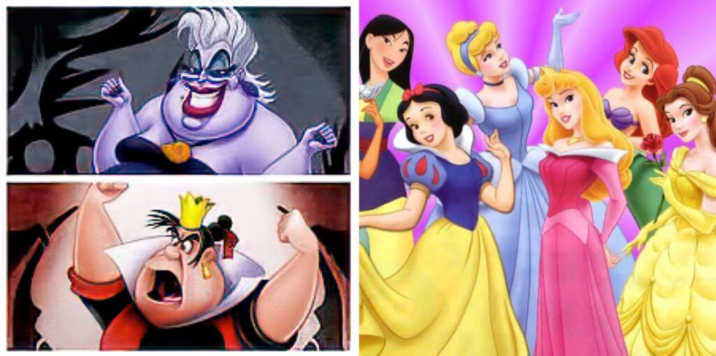 Disney villains and princesses as a comparison for body image biases