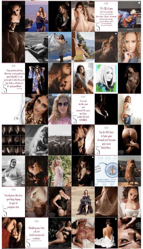 collage from the pouting room instagram feed